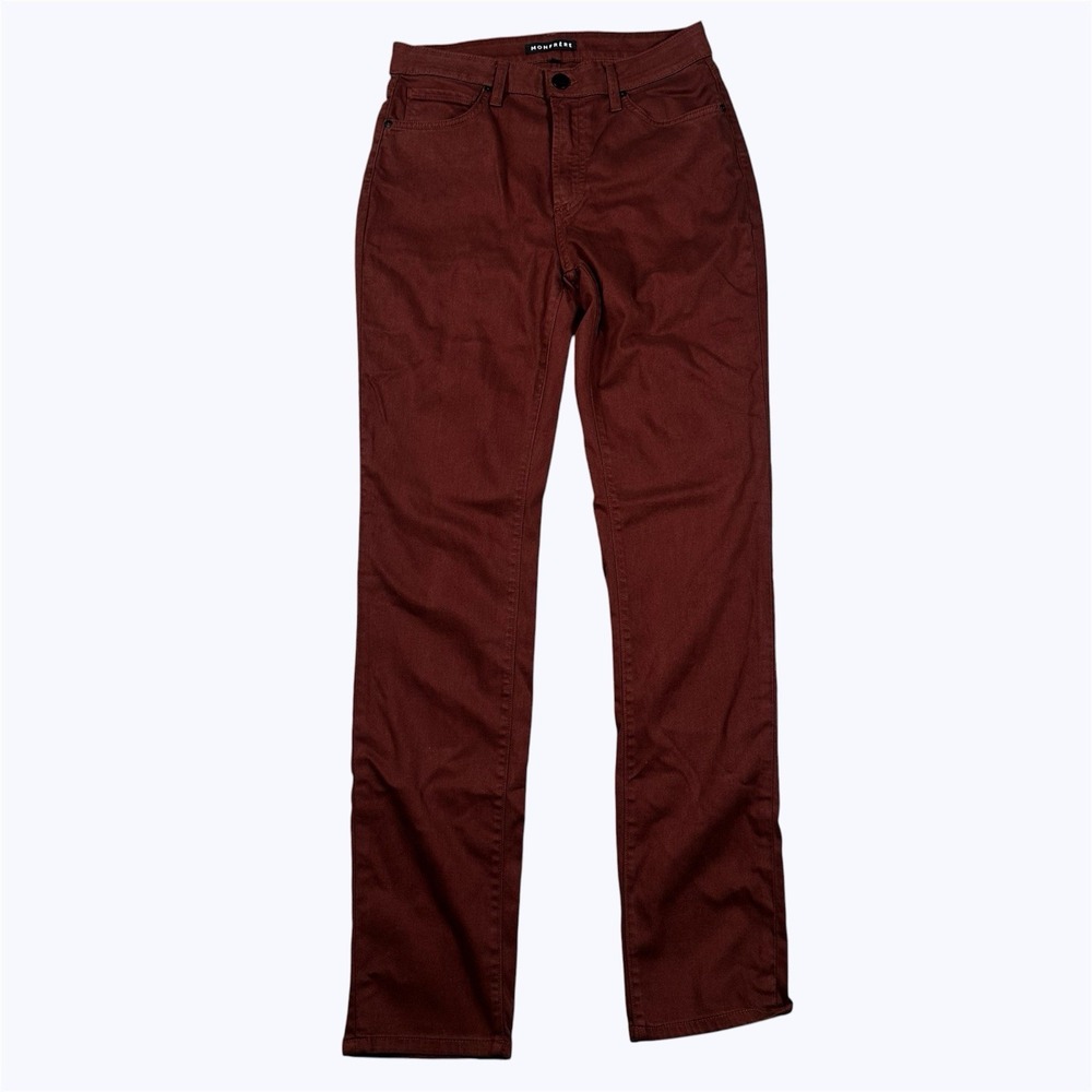 MONFRERE Brando Jeans Slim Fit Japanese Stretch Denim Mens 31x33 Burgundy Red